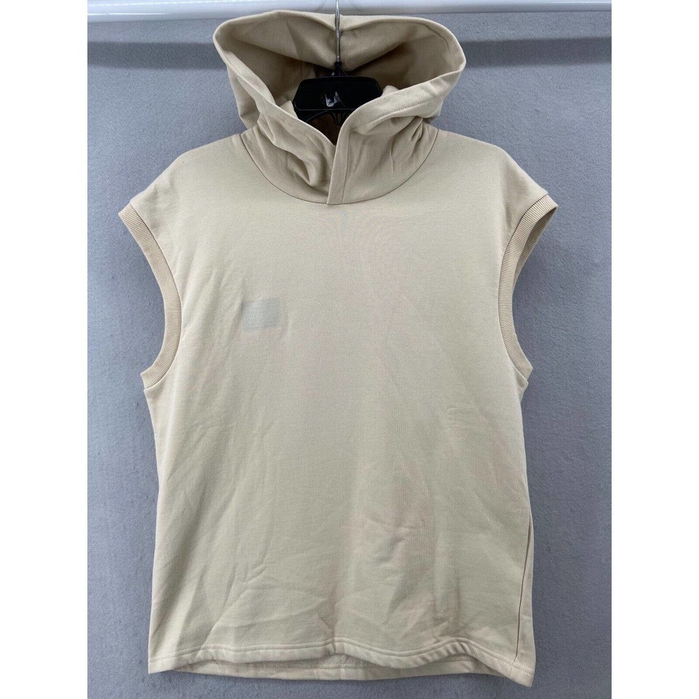 NOIZE Sweatshirt Mens‎ Medium Marlo Sleeveless Beige Hoodie Recycled Eco